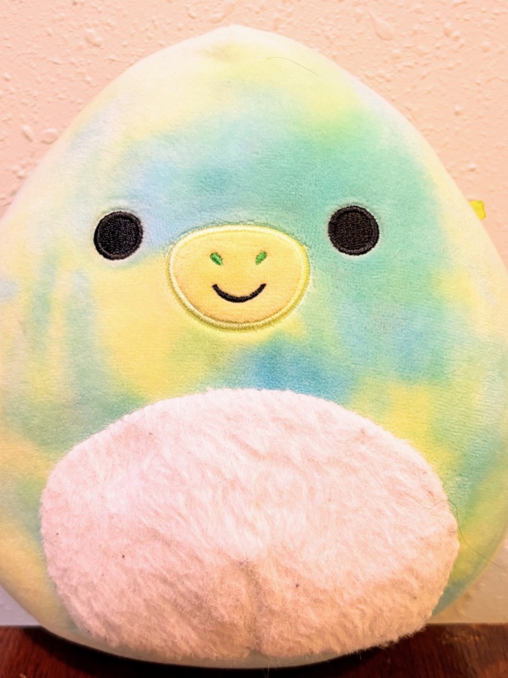 Squishmallows Pastel Tie-Dye Blue Green Yellow Plush with Pink Belly